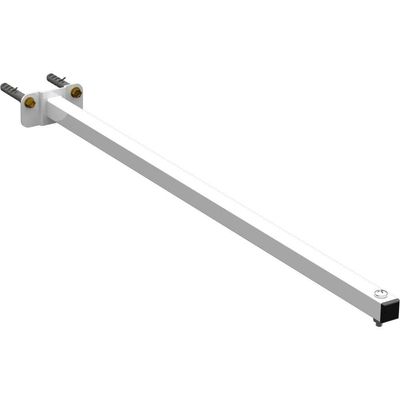 04 Suportes Refletor Base Reta Braço 60 Cm 4 Cjts - Branco