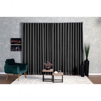 Cortina Microfibra Com Voil 3,00x2,80 Para Trilho Suíço preto