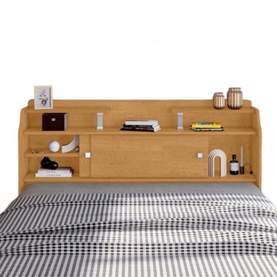 Cabeceira Casal Com Portas Crystal Naturalle E Off White