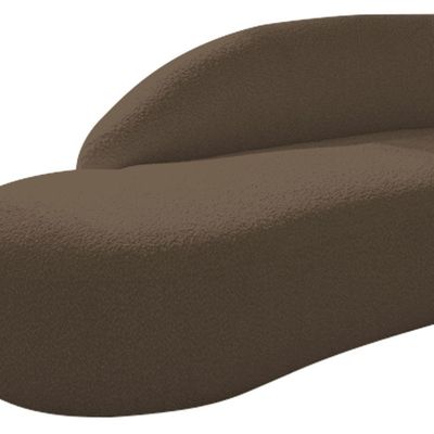 Kit Divã Luna 160cm Lado Esquerdo E 02 Poltronas Base De Ferro Dourado Suede Marrom