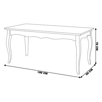 Mesa Sala de Jantar Cozinha Gallia 180cm Madeira Maciça e MDF Branco/Imbuia - Gran Belo