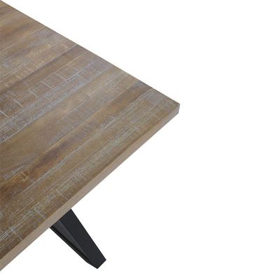 Mesa Sala de Jantar Cozinha Ogleary 220cm Grafite Madeira Maciça Driftwood - Gran Belo