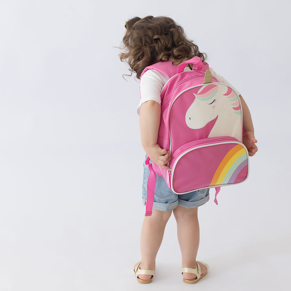Mochila Infantil Menina Pink Unicórnio - Pimpolho