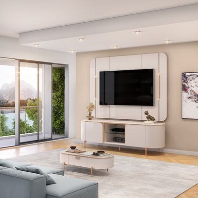 Painel para TV até 65 DJ Móveis Adele Off White