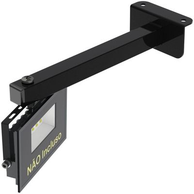 Suporte Refletor Fachada Banner Braço 20 Cm - Preto