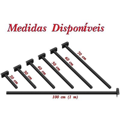 Suporte Refletor Fachada Banner Braço 20 Cm - Preto