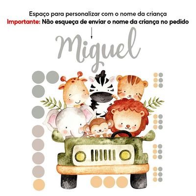 Adesivo De Parede Safari Criança Bebê Bolinhas Personalizado