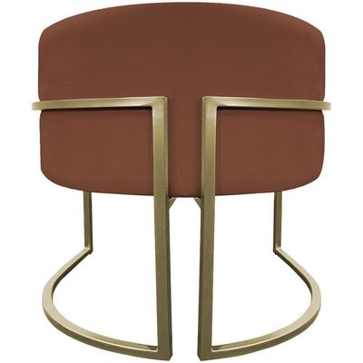 Kit 2 Poltronas Decorativa Recepção Luna Suede Cores Base De Ferro Champagne Terracota Suede