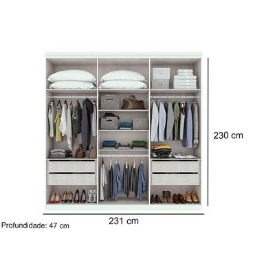Guarda Roupa Casal 6 Portas E 4 Gavetas Alonzo New Branco - Lopas
