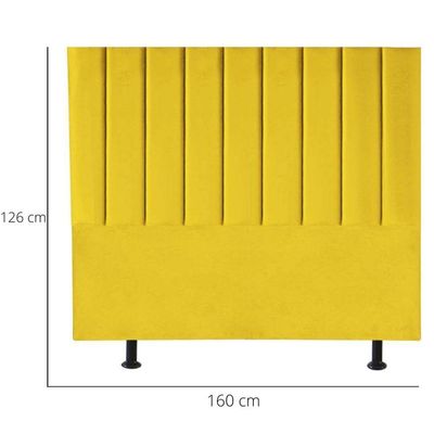 Cabeceira Cama Casal Queen Box 160 Cm Sara Suede E Frame Cor:amarelo