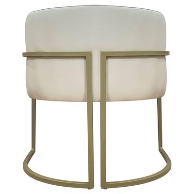 Kit 2 Poltronas Recepção Luna Corino Cores Base De Ferro Champagne Bege Corino
