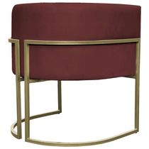 Kit 2 Poltronas Decorativa Recepção Luna Suede Cores Base De Ferro Champagne Bordô Suede