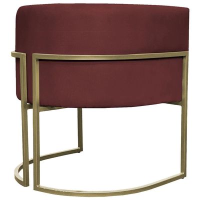 Kit 2 Poltronas Decorativa Recepção Luna Suede Cores Base De Ferro Champagne Bordô Suede