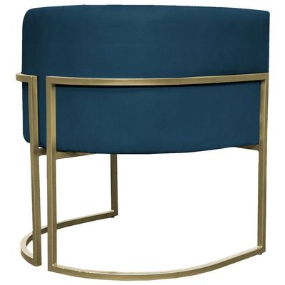 Kit 2 Poltronas Decorativa Recepção Luna Suede Cores Base De Ferro Champagne Azulmarinho Suede