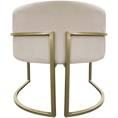 Kit 2 Poltronas Decorativa Recepção Luna Suede Cores Base De Ferro Champagne Bege Suede