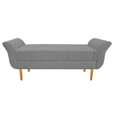 Recamier Estofado Ari 160 Cm Queen Corano Cinza Doce Sonho