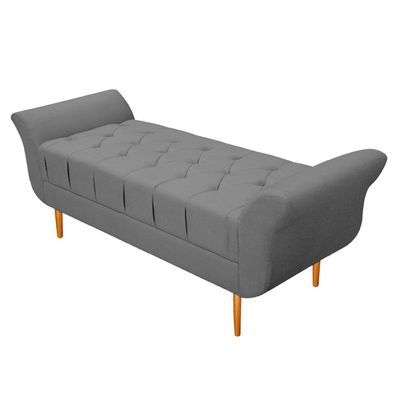 Recamier Estofado Ari 160 Cm Queen Corano Cinza Doce Sonho
