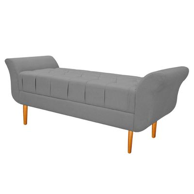 Recamier Estofado Ari 160 Cm Queen Corano Cinza Doce Sonho
