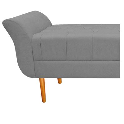 Recamier Estofado Ari 160 Cm Queen Corano Cinza Doce Sonho