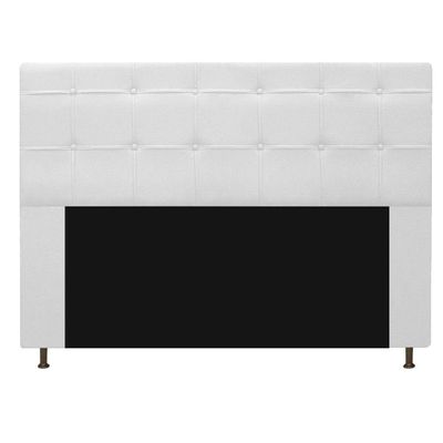 Kit Cabeceira Calçadeira Baú Estofada 140cm Casal Branco