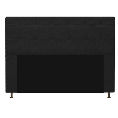 Kit Cabeceira Calçadeira Baú Estofada 195cm King Preto