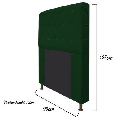 Cabeceira Estofada Dama 90 Cm Solteiro Suede Verde