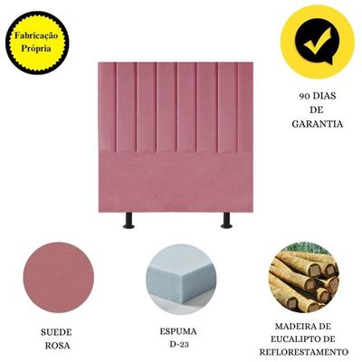 Cabeceira Estofada Casal Queen 160 Cm Maya Suede E Frame rosa