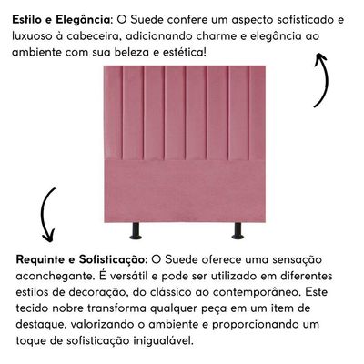 Cabeceira Estofada Cama Solteiro 100 Cm Sara Suede E Frame Cor:rosa