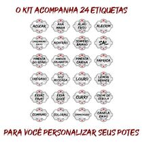 Pote Tempero 12 Potes+24 Etiquetas Etiqueta Transparente
