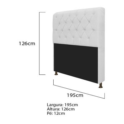 Cabeceira Lady e Recamier Ari 195 Cm King Size Branco