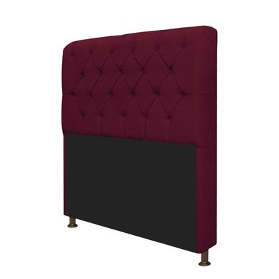 Cabeceira Lady e Recamier Ari 90Cm Solteiro Suede Bordô