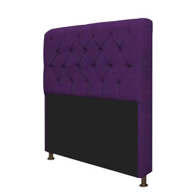 Cabeceira Lady e Recamier Ari 195 Cm King Size Suede Roxo
