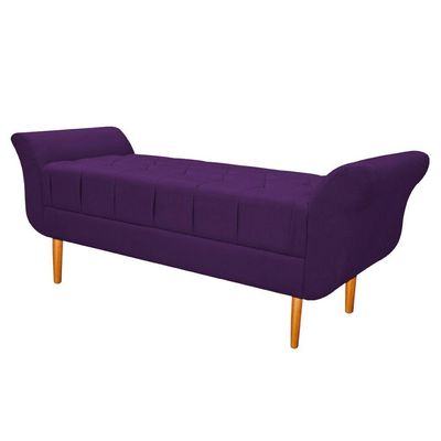 Cabeceira Lady e Recamier Ari 195 Cm King Size Suede Roxo