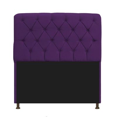 Cabeceira Lady e Recamier Ari 195 Cm King Size Suede Roxo