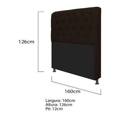 Cabeceira Lady e Recamier Ari 160 Cm Queen Size Marrom