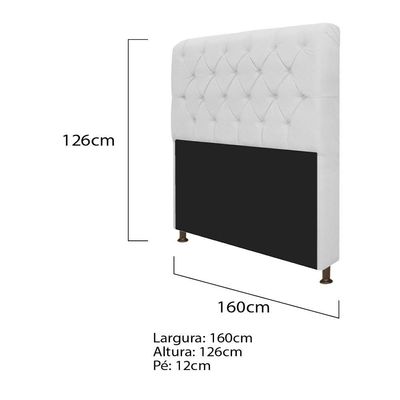 Cabeceira Lady e Recamier Ari 160 Cm Queen Size Branco