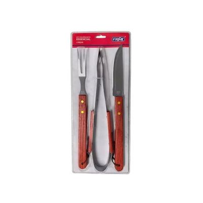 Kit Churrasco Inox 3 Pcs Essencial Ud 3701 - Fixxar