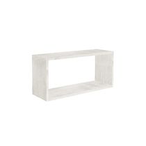 Prateleira Nicho Modulo Retangular Branco Amadeirada 2un