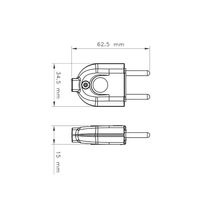 Plugue Macho 2P 10 A 250 V Tramontina Cinza