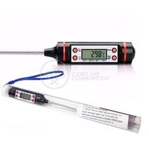 Termômetro Culinário Cozinha Digital Com Espeto Alimentos E Líquidos Mede -50ºc A +300ºc