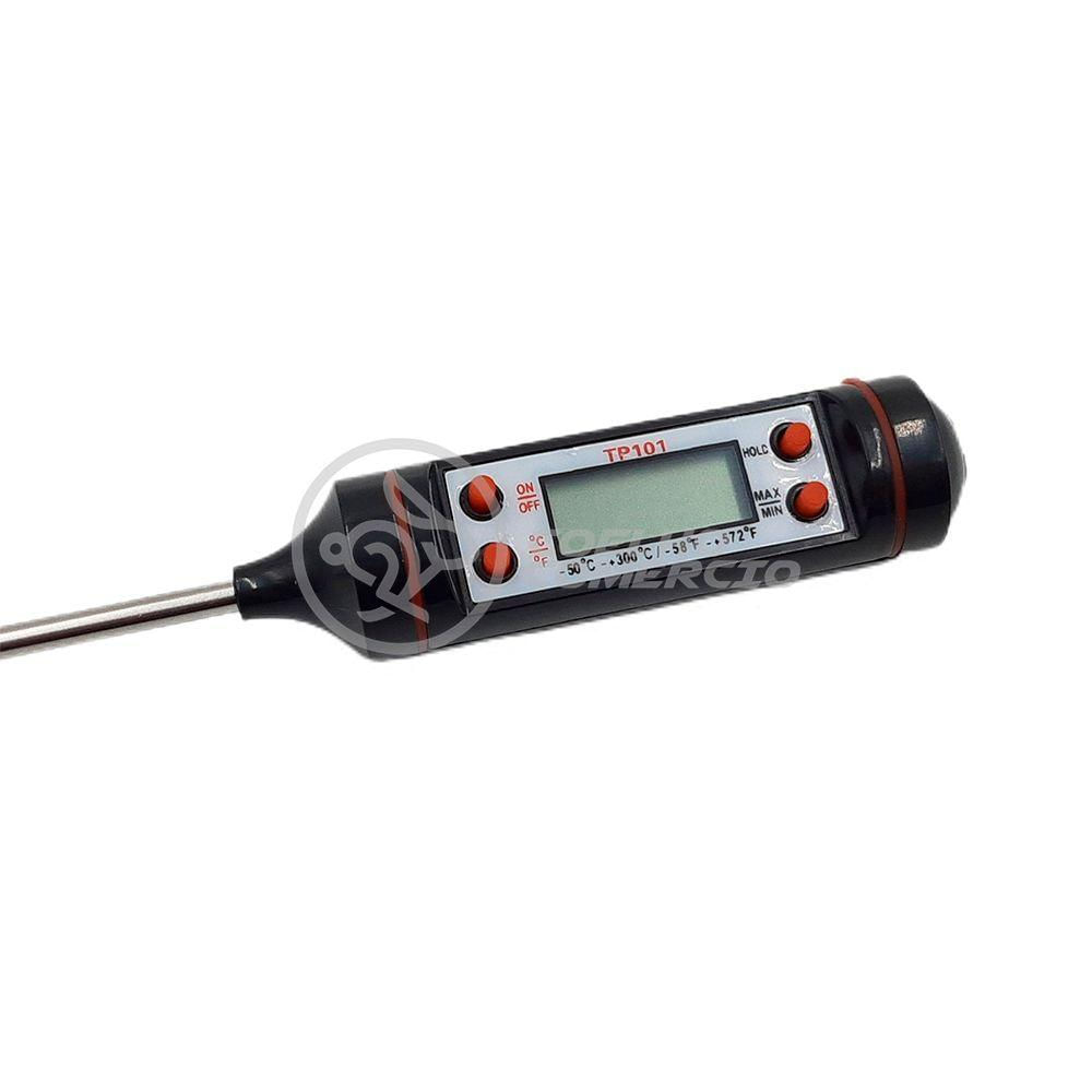 Termômetro Culinário Cozinha Digital Com Espeto Alimentos E Líquidos Mede -50ºc A +300ºc
