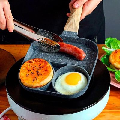 Frigideira Antiaderente 3 Divisórias Ovos Hambúrguer e Carnes