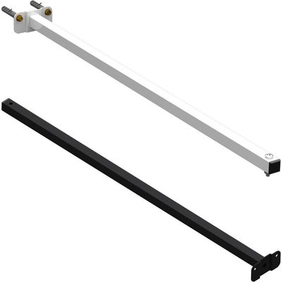 04 Suportes Refletor Base Reta Braço 80 Cm 4 Cjts - Preto