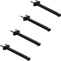 04 Suportes Refletor Base Reta Braço 80 Cm 4 Cjts - Preto