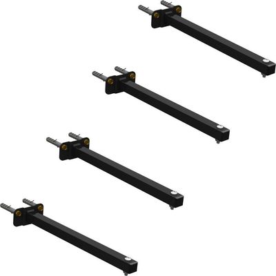 04 Suportes Refletor Base Reta Braço 80 Cm 4 Cjts - Preto