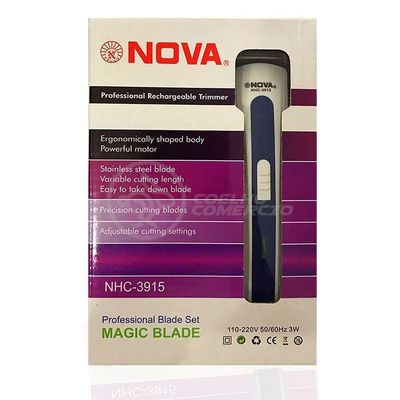 Máquina De Cortar Cabelo Barba Pelos Pezinho Portátil Nhc-3915 Bivolt Recarregável Azul - Nova