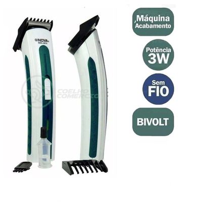 Máquina De Cortar Cabelo Barba Pelos Pezinho Portátil Nhc-3780 Bivolt Recarregável Verde - Nova 1