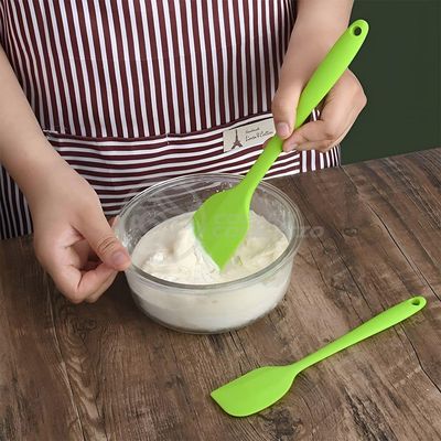 Kit 5 Utensílios Jogo De Cozinha De Silicone Com Espatulas Pincel E Batedor Manual - Verde