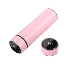 17344407034482 Garrafa Térmica Inteligente De Inox 500ml Tampa C/sensor De Temperatura Led água Café Chá Rosa Bebe