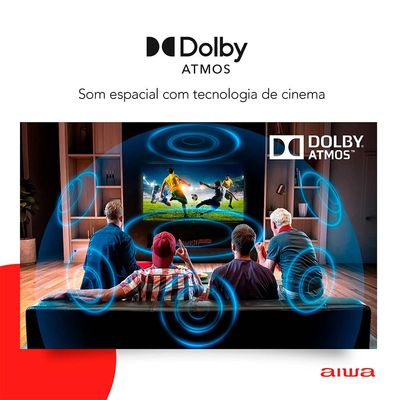 Smart Tv Led 55" Borda Ultrafina AwsTv55Bl01A Aiwa Preta